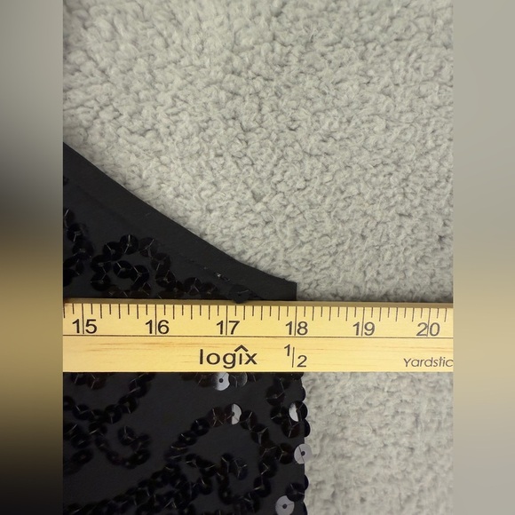 Liz Claiborne sequined little black dress size 12 cocktail dress prom - Picture 6 of 10